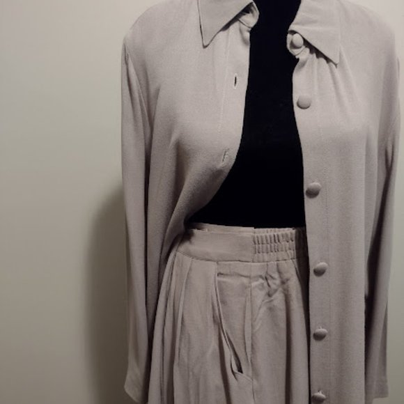 Wild Rose, 2pc Pant Set, Tan, Size-10, Dry Cleaned - Picture 3 of 6